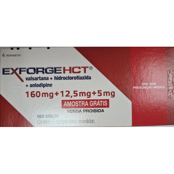 Exforge HCT - Valsariana 160mg + Hidroclrotiazida 12,5mg + Anlodipino 5mg - 7 Cápsulas